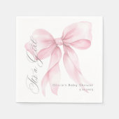 Pink Bow Het is een meisje Baby shower Servet (Voorkant)