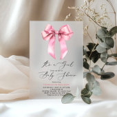 Pink Bow Het is een meisje elegant Baby shower Acryl Uitnodigingen