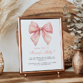 Pink Bow Hoe groot is mama's buik Baby shower spel Poster