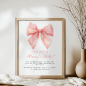 Pink Bow Hoe groot is mama's buik Baby shower spel Poster