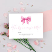 Pink Bow Hoe groot is mama's buik spel Informatiekaartje