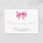 Pink Bow Hoe groot is mama's buik spel Informatiekaartje (Voorkant)