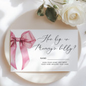 Pink Bow Hoe groot is mama's buikspel Informatiekaartje