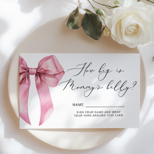 Pink Bow Hoe groot is mama's buikspel Informatiekaartje