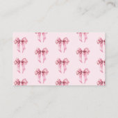 Pink Bow Hoeveel bogen Baby shower spel Informatiekaartje (Achterkant)