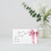 Pink Bow Hoeveel bogen Baby shower spel Informatiekaartje (Staand voorkant)