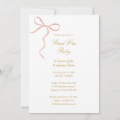 Pink Bow In Her Grad Era Elegant Photo Graduation Kaart (Achterkant)