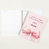 Pink bow inspirational quote 2026 planner (Display)
