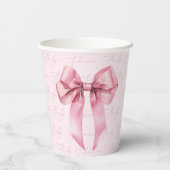 Pink Bow Is een meisje Baby shower Papieren Bekers (Achterkant)