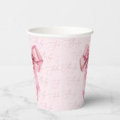 Pink Bow Is een meisje Baby shower Papieren Bekers (Rechts)