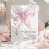 Pink Bow Is een meisje Floral pastel Baby shower Kaart