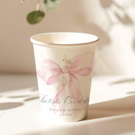 Pink Bow Is ze niet geweldig meisje 1e verjaardag Papieren Bekers
