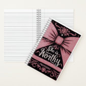 Pink Bow Journal Spreuken, ze is waardig Notitieboek (Binnen)