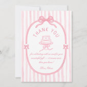 Pink Bow Just Wanna be One Girl Birthday Bedankkaart (Voorkant)