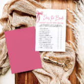 Pink Bow kent de bruid echt het bruidegom spel Kaart