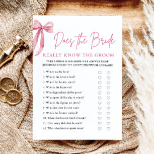 Pink Bow kent de bruid echt het bruidegom spel Kaart