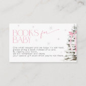 Pink Bow Kerstboeken voor Baby shower Verzoek Informatiekaartje (Voorkant)