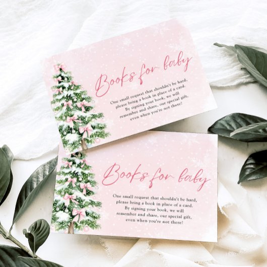 Pink Bow Kerstboom Boeken voor Baby Baby shower Kaart
