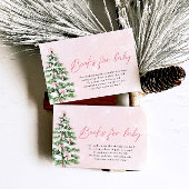 Pink Bow Kerstboom Boeken voor Baby Baby shower Kaart
