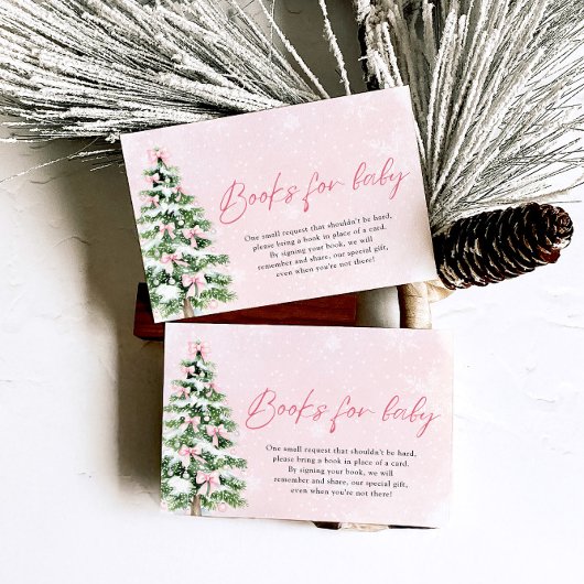 Pink Bow Kerstboom Boeken voor Baby Baby shower Kaart