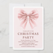 Pink Bow kerstfeest | Elegante vakantie Kaart (Voorkant)