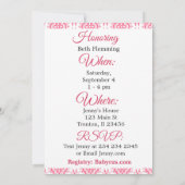 Pink Bow & Lace is een meisje Baby shower uitnodig Kaart (Achterkant)