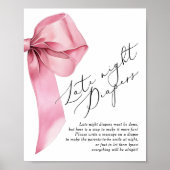 Pink Bow Late night luiers Baby shower spel Poster (Voorkant)