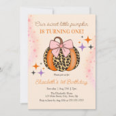 Pink Bow Leopard Little Sweet Pumpkin Verjaardag Kaart (Voorkant)