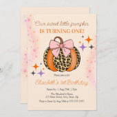 Pink Bow Leopard Little Sweet Pumpkin Verjaardag Kaart (Voorkant / Achterkant)