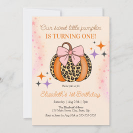 Pink Bow Leopard Little Sweet Pumpkin Verjaardag Kaart