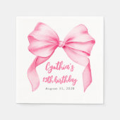 Pink Bow Leuke verjaardagsfeestje Servet (Voorkant)