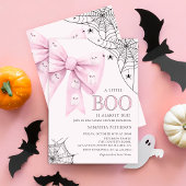 Pink Bow Little Boo Ghost Baby shower Uitnodiging