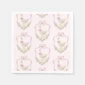 Pink Bow Little Goose bloemenkam baby shower Servet (Voorkant)