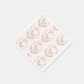Pink Bow Little Goose bloemenkam baby shower Servet (Hoek)