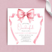 Pink Bow Little Miss Onederful Eerste Verjaardag Kaart