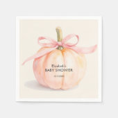Pink Bow Little Pumpkin Baby shower Servet (Voorkant)