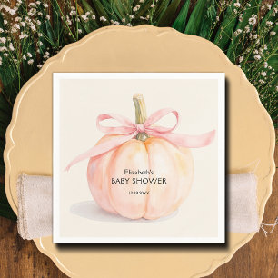 Pink Bow Little Pumpkin Baby shower Servet