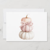 Pink Bow Little Pumpkin Girl Baby shower Bedankkaart (Achterkant)