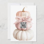 Pink Bow Little Pumpkin Girl Baby shower QR-code Kaart (Achterkant)