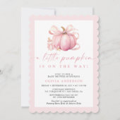 Pink Bow Little Pumpkin op de Weg Baby shower Kaart (Voorkant)