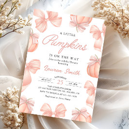 Pink Bow Little Pumpkin op de Weg Baby shower Kaart
