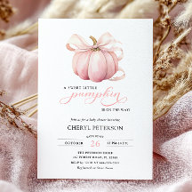 Pink Bow Little Pumpkin op de Weg Baby shower