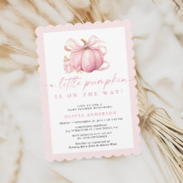 Pink Bow Little Pumpkin op de Weg Baby shower Kaart