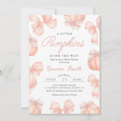 Pink Bow Little Pumpkin op de Weg Baby shower Kaart (Voorkant)