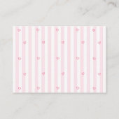 Pink Bow Little Sweetheart Diaper Raffle Card Informatiekaartje (Achterkant)