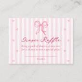 Pink Bow Little Sweetheart Diaper Raffle Card Informatiekaartje (Voorkant)