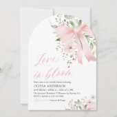 Pink Bow Love in Bloom Floral Arch Vrijgezellenfee Kaart (Voorkant)