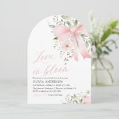 Pink Bow Love in Bloom Floral Arch Vrijgezellenfee Kaart (Staand voorkant)