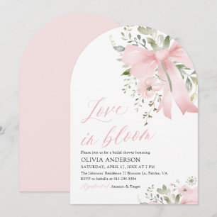 Pink Bow Love in Bloom Floral Arch Vrijgezellenfee Kaart