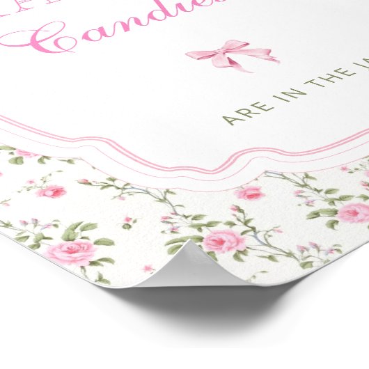 Pink Bow Love Shack Baby Raad hoeveel Snoepjes Poster (Hoek)